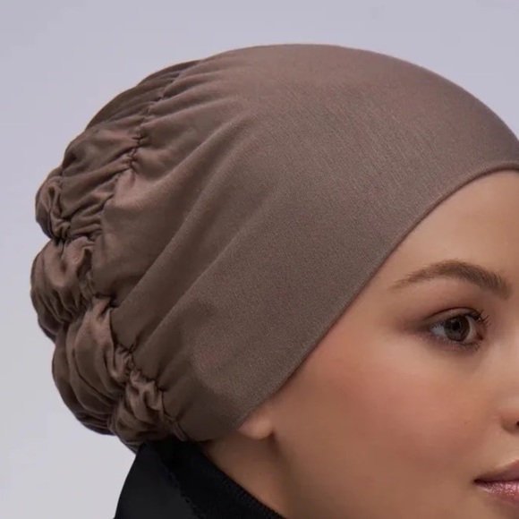 Mink Brown Ruched underscarf Rouched hijab underscarf hijab cap turban hijab - Picture 2 of 2